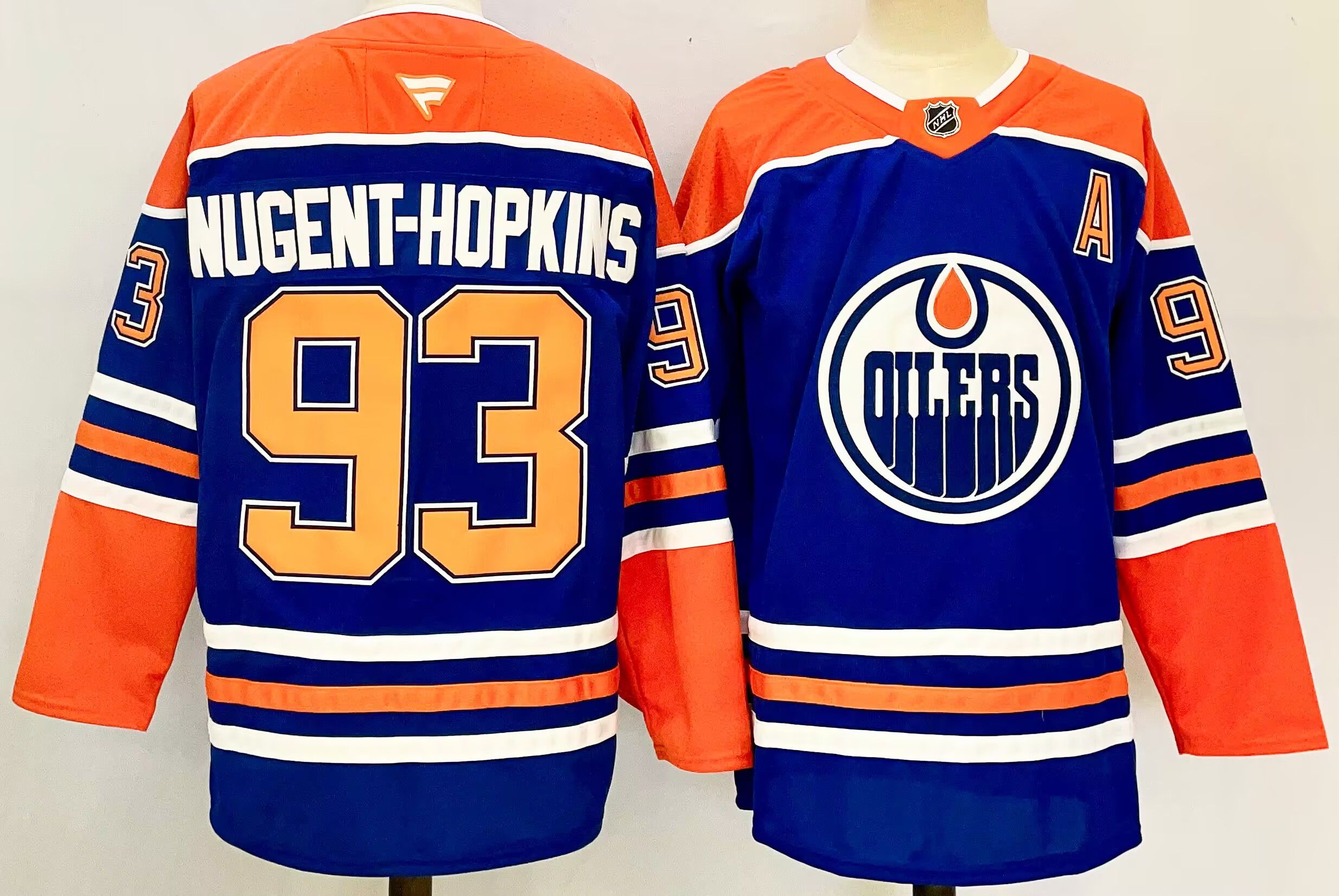 Men Edmonton Oilers 93 Nugent-Hopkins Blue 2025 Home Premier Player NHL Jersey